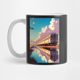 Retro Anime Style Old Japanese Train Mug